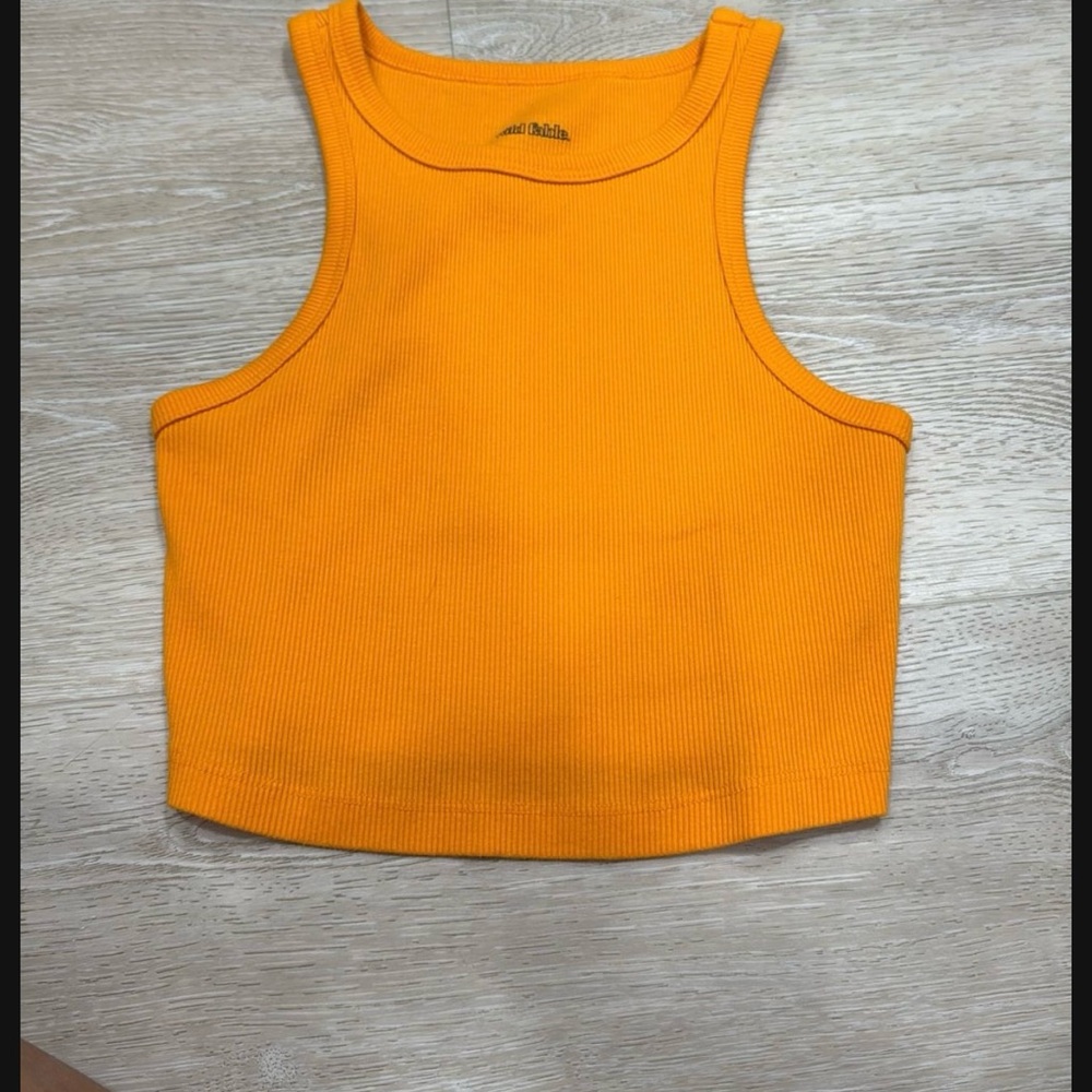 Wild Fable Vibrant Orange Ribbed Crop Top